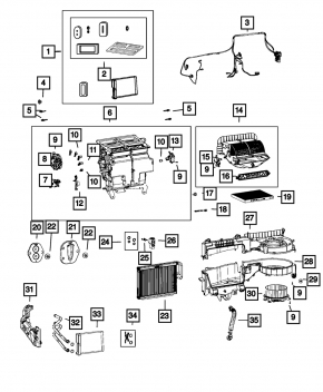 Печка в сборе Chrysler Pacifica 17-26