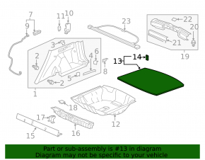 Пол багажника Honda CRV 17-22 черный