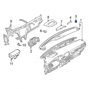 Накладка передней панели правая под динамики Ford Escape MK4 20-23 черная