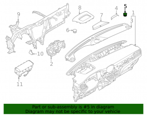 Накладка передней панели правая под динамики Ford Escape MK4 20-23 черная