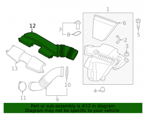 Воздуховод на фильтр BMW X1 E84 13-15 2.0T N20