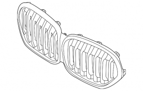 Решетка радиатора BMW X1 F48 20-22 M-Sport, Shadow-Line