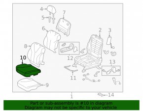Toyota Camry v40 10-11 tapiterie perna scaunului pasagerului cu incalzire, piele gri, stricata, necesita curatare