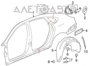 Щиток вентиляции левый Chevrolet Volt 11-15