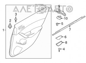 Обшивка двери карточка задняя левая Mazda 6 14-15 Touring черн