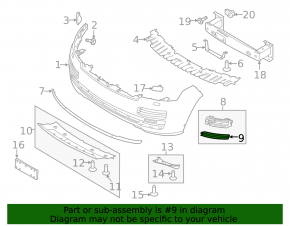 Ornament grilă bară față, dreapta, Land Rover Range Rover 2013-2017 pre-restyling, gri