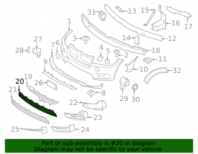 Решетка переднего бампера нижняя BMW X5 F15 14-18 без радара Base