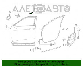 Уплотнитель кожуха передней левой двери задний Toyota Highlander 20-26