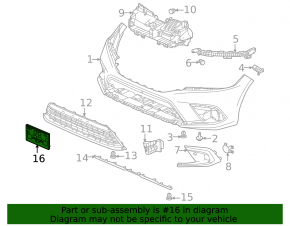 Площадка номерного знака передняя Honda Civic XI FE/FL 22-24