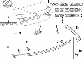 Эмблема надпись ES250 AWD крышки багажника Lexus ES250 20-26