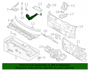 Уплотнитель решетки дворников левый Ford Mustang Mach-E 21-26