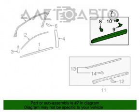 Ornamente cromate pentru ușă față dreapta inferioară pentru Lexus RX350 RX450h 10-15