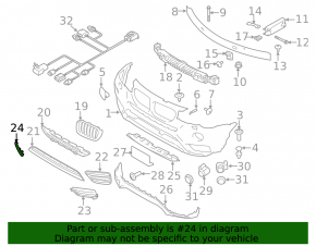 Молдинг переднего бампера левый BMW X3 F25 15-17 xline