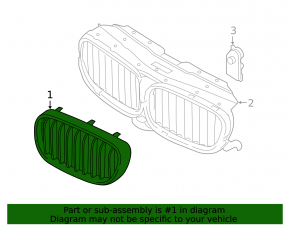 Решетка радиатора grill правая BMW 7 G11 G12 16-19 M-Sport
