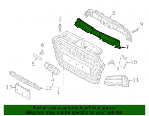 Крепление решетки радиатора Audi A3 8V 15-20