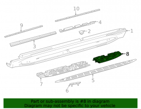 Кронштейн порога правый Mercedes W167 GLE 350 450 20-26 задняя часть