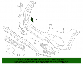 Крепление переднего бампера крыло правое Mercedes W167 GLE 24-26 350 450 450e