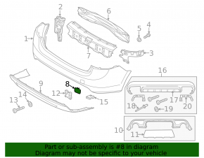 Заглушка буксиривочного крюка заднего бампера Volvo S60 11-18