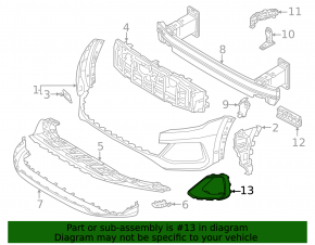 Bandă bară față dreapta Audi Q8 24-26 negru lucios, S-Line