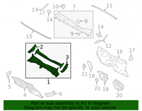 Поддон дворников металл Subaru XV Crosstrek 13-17