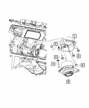 Подушка двигателя левая Dodge Durango 11-12 5.7
