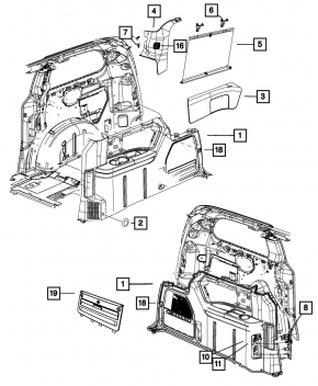 Capotă arc stânga Dodge Grand Caravan 11-20