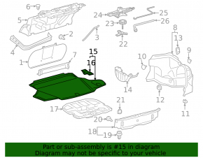 Пол багажника Lexus ES350 13-18 черный