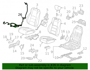 Проводка пассажирского сидения Honda Accord 18-22