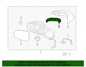 Поворотник зеркала левый Hyundai Santa FE 19-23