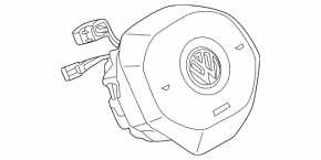 Подушка безопасности airbag в руль водительская Volkswagen ID.4 21-22 черная