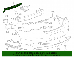 Крепление заднего бампера центральное Chevrolet Malibu 13-15