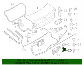 Крюк замка крышки багажника BMW 5 F10 11-16