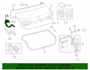 Петля крышки багажника правая Lexus ES250 ES300h ES350 22-26