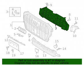 Каркас решетки радиатора grill Audi Q3 19-24