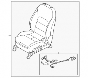 Пассажирское сидение Infiniti QX50 19-21 с airbag, электро, подогрев, кожа черн