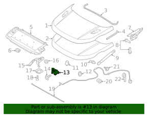 Замок капота левый Land Rover Range Rover Velar 18-24