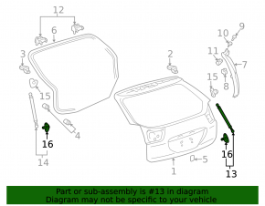 Амортизатор двери багажника правый Lexus RX300 RX330 RX350 RX400h 04-09