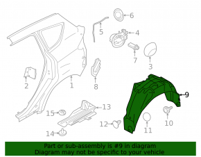 Подкрылок задний правый Ford C-max MK2 13-18