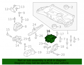 Подушка двигателя левая VW Jetta 11-18 USA 1.4T 2.0 мкпп