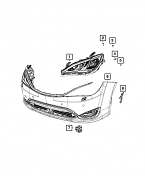 Противотуманная фара птф левая Jeep Grand Cherokee WK2 11-22 LED