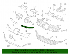 Молдинг левый решетки радиатора grill Honda CRV 15-16 хром