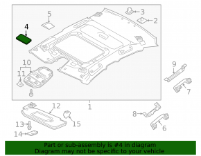 Корпус микрофона в потолке задний Volvo XC90 16-22 черный