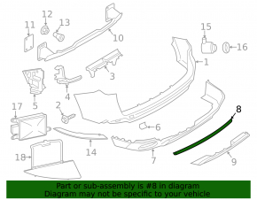 Молдинг заднего бампера BMW X5 F15 14-18 хром