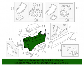 Консоль центральная подлокотник и подстаканники Hyundai Elantra UD 11-13