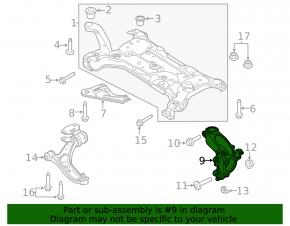 Butucul roții față dreapta Ford Focus mk3 11-18