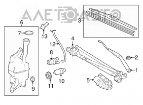 Трапеция дворников очистителя с мотором Toyota Camry v55 15-17 usa