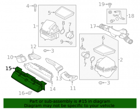 Conductă de aer centrală inferioară bară față Land Rover Range Rover Velar 18-20 2.0, 3.0, 5.0