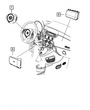 Airbagul de siguranță în volan pentru șoferul Fiat 500 12-19