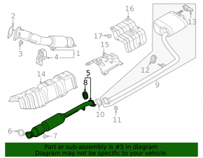 Выпускная трасса средняя часть с катализатором Kia K5 21-24 FWD 1.6T