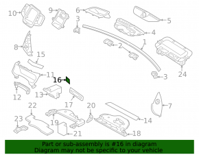 Накладка передней панели центральная Volvo XC90 16-23 серая с хромом